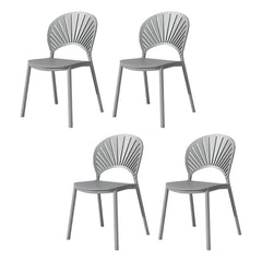 Scandinavian Style Plastic & Acrylic Side Chair with Low Back for Kitchen & Dining Dining Chairs