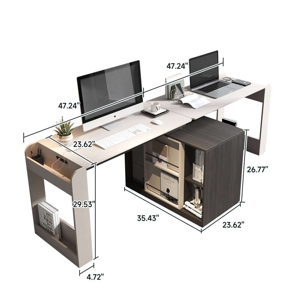 Luxury L-shaped corner desk designed for a home office workspace