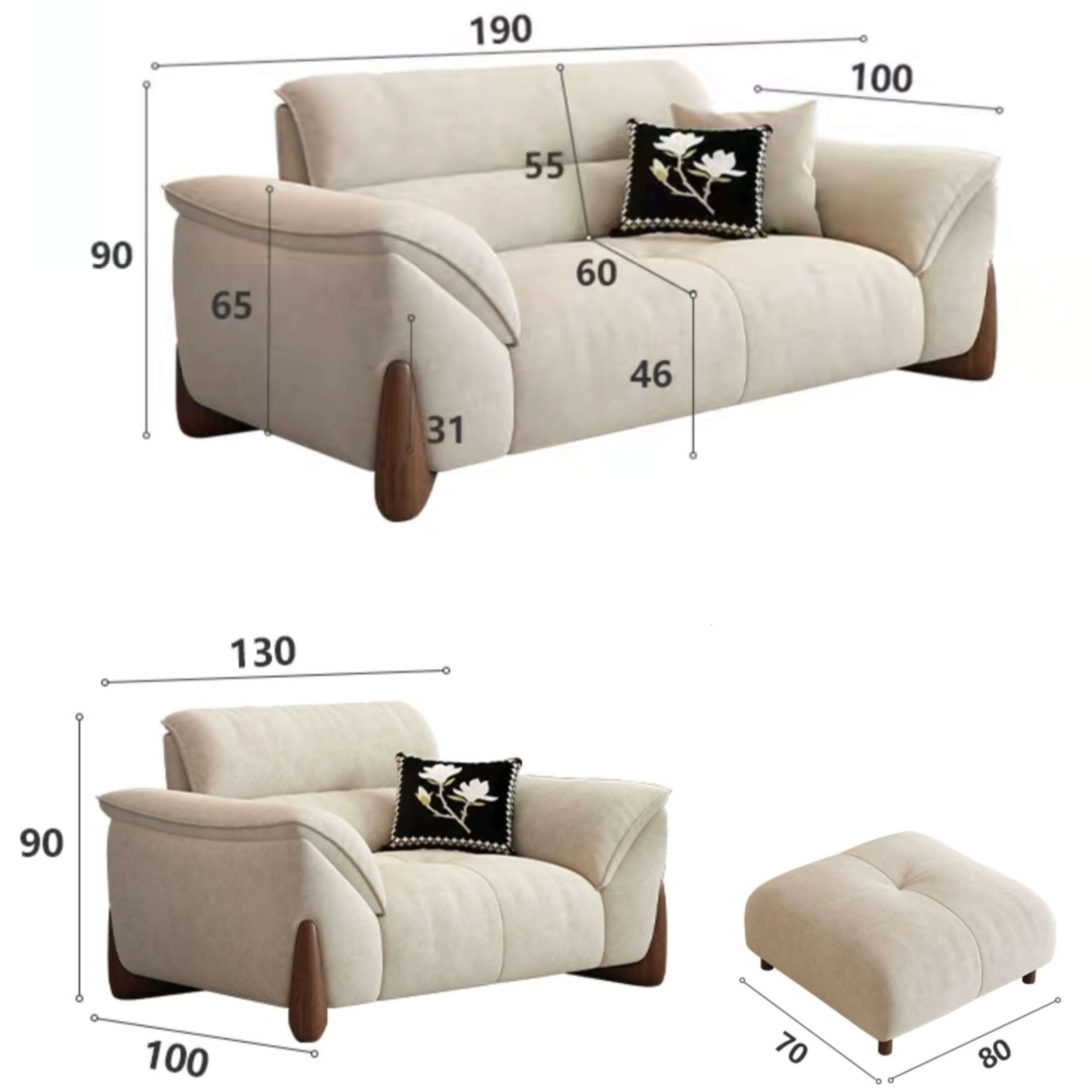 Modern green and white sofa with soft tech fabric, perfect for a cozy living room