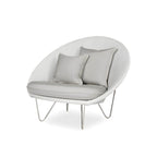 Contemporary woven back papasan accent chair with dimensions 41.34 by 33.86 by 36.61 inches