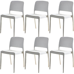 Scandinavian Plastic & Acrylic Dining Chair with Low Back Rest and Armless Design Dining Chairs