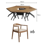 Portable conference table with 360-degree silent wheels for dynamic work environments
