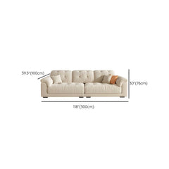 Modern Beige Polyester Blend Sofa with Tufted Back and Pillow Top Arm Sofa