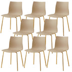 Modern plastic and acrylic side chair with metal legs, ideal for kitchen and dining rooms