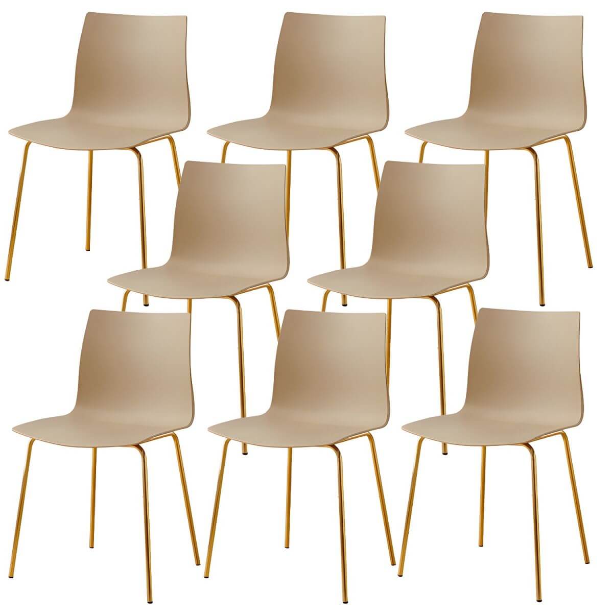Modern plastic and acrylic side chair with metal legs, ideal for kitchen and dining rooms