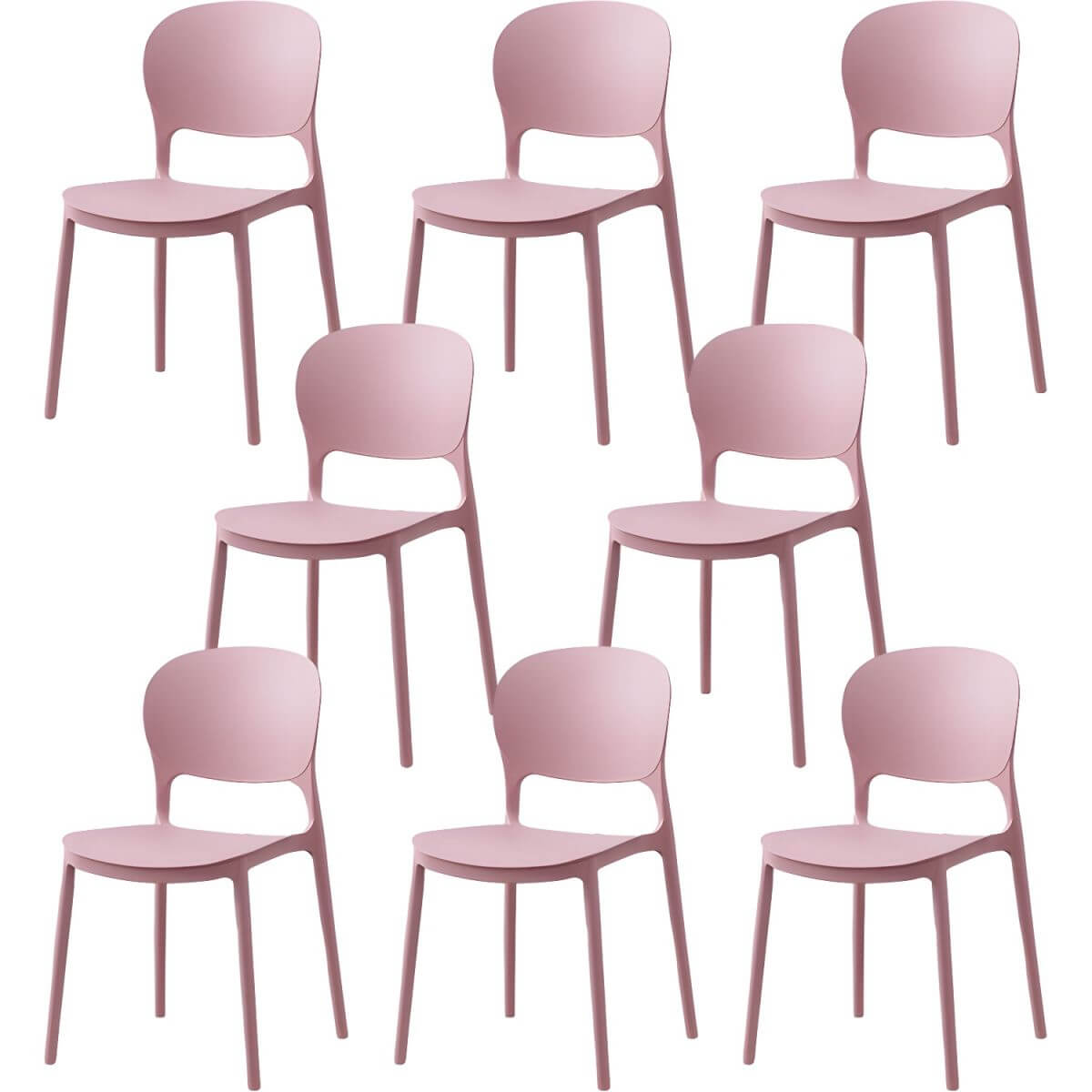 Scandinavian style stackable plastic and acrylic dining side chair for kitchen and dining