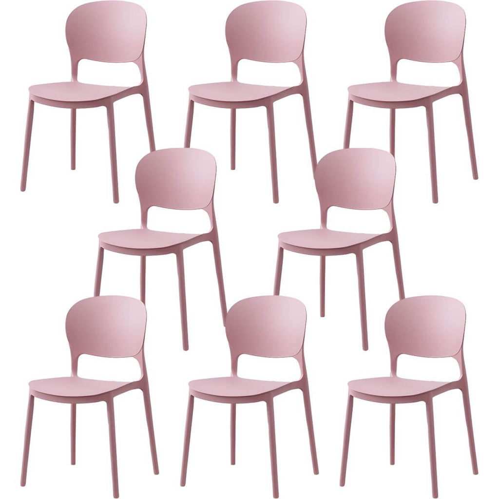 Scandinavian style stackable plastic and acrylic dining side chair for kitchen and dining