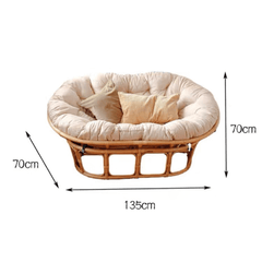 Natural Rattan Papasan Chair - Cozy Lounge Sofa