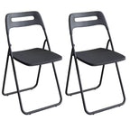Modern collapsible open back side chair made of plastic and acrylic, ideal for kitchen and dining areas