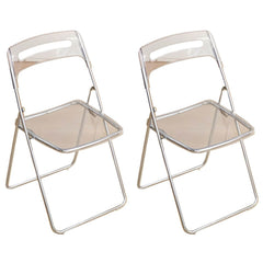 Collapsible Open Back Side Chair with Plastic & Acrylic Material - Modern Kitchen & Dining Dining Chairs