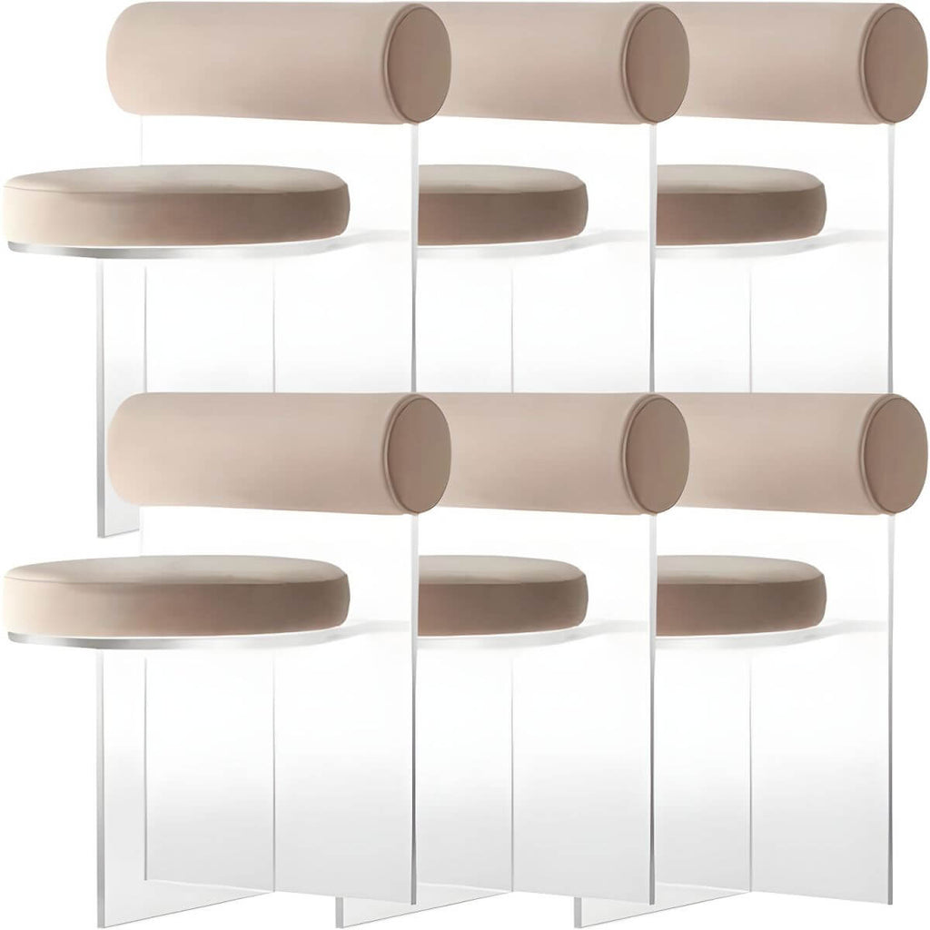 Acrylic contemporary dining chair with solid back, perfect for modern dining rooms