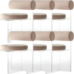 Acrylic contemporary dining chair with solid back, perfect for modern dining rooms