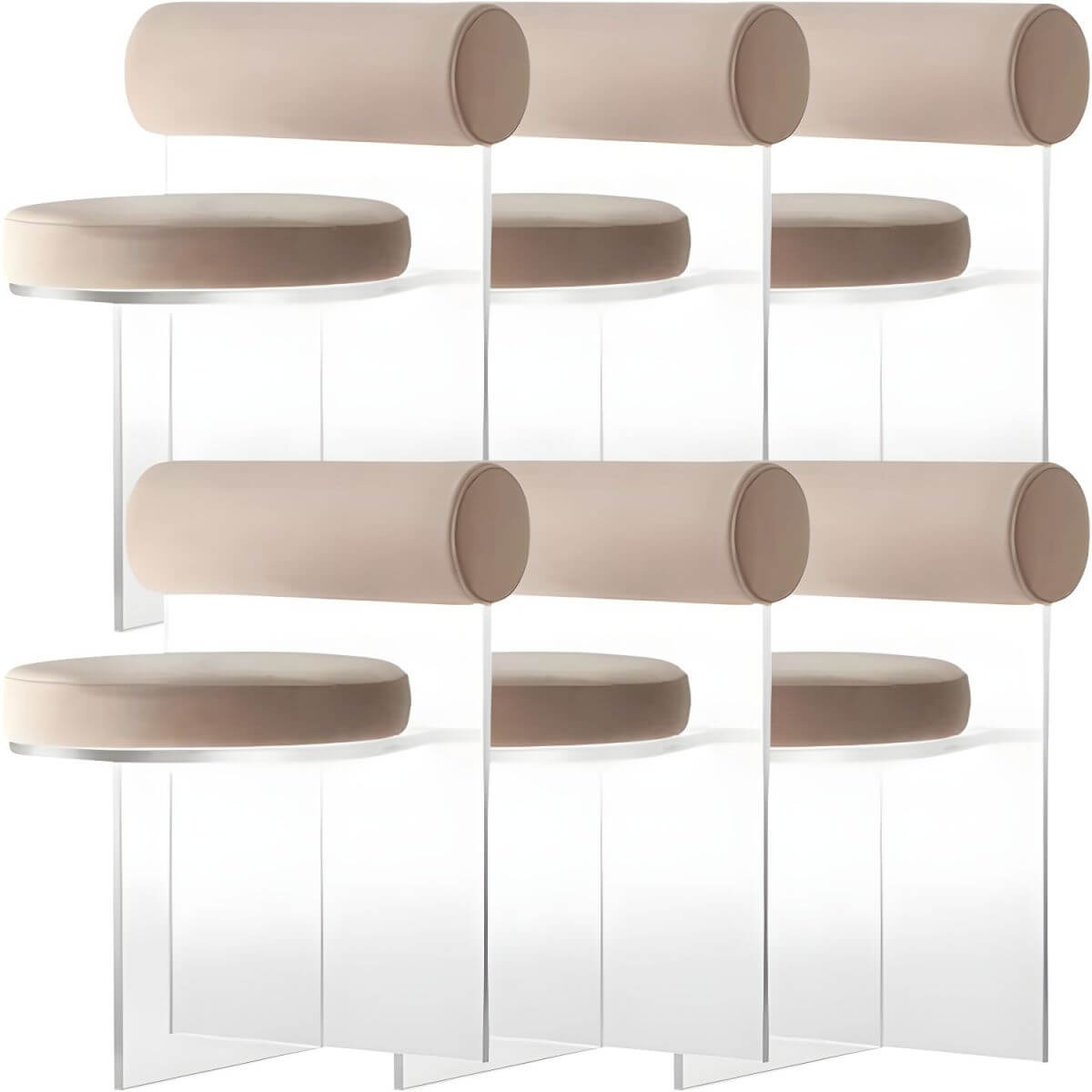 Acrylic contemporary dining chair with solid back, perfect for modern dining rooms