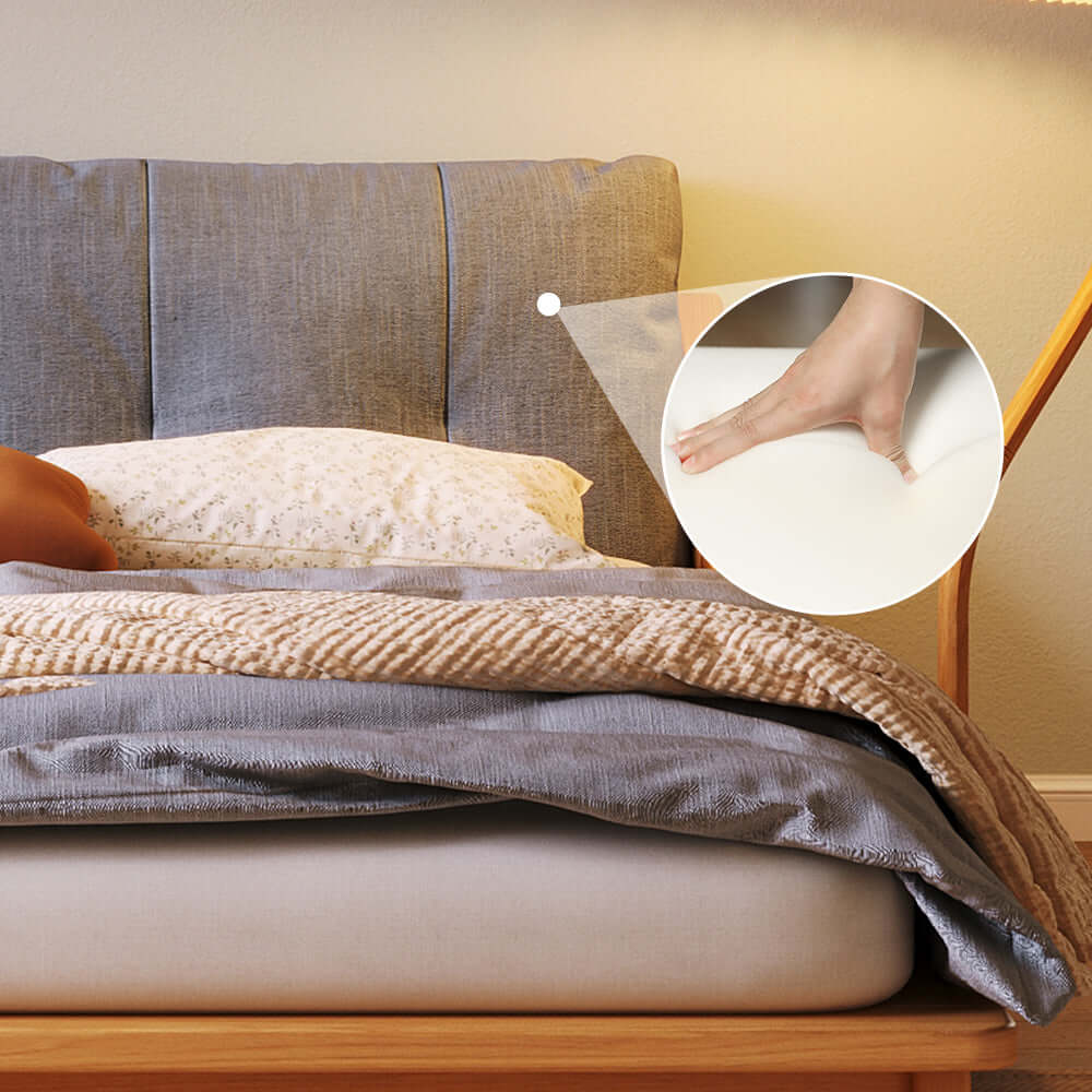 Double bed made of solid wood with tatami design for a natural and sturdy sleeping experience