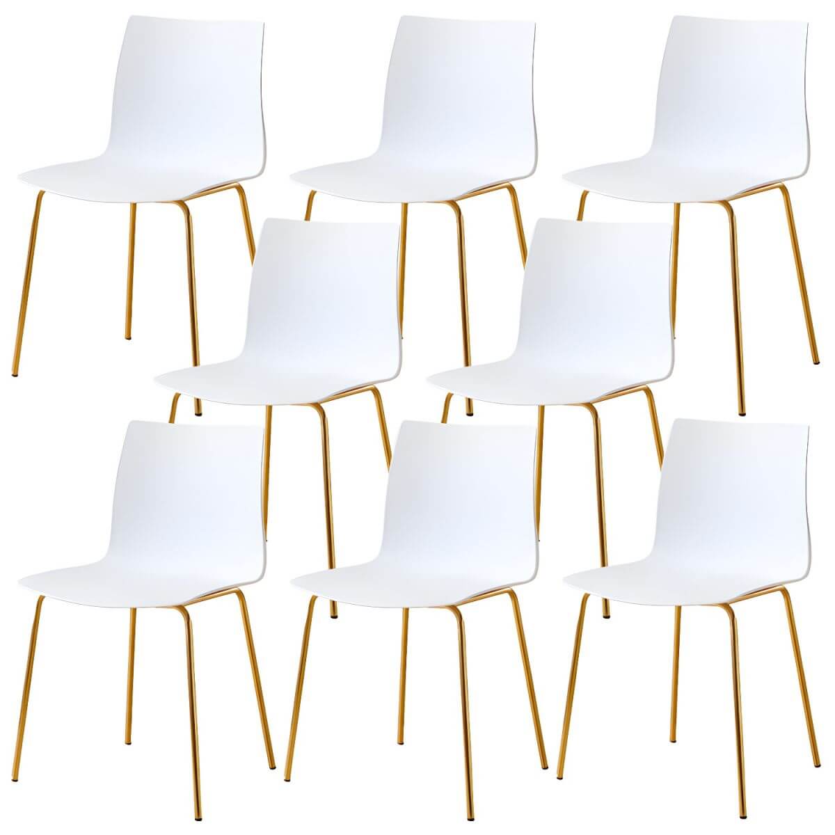 Modern plastic and acrylic side chair with metal legs, ideal for kitchen and dining rooms