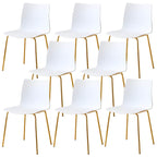 Modern plastic and acrylic side chair with metal legs, ideal for kitchen and dining rooms