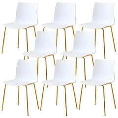 Modern Plastic & Acrylic Side Chair for Kitchen & Dining with Metal Legs Dining Chairs