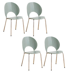Acrylic Open Back Armless Stackable Dining Chair with Metal Legs Dining Chairs