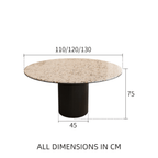 Round terrazzo dining table with durable design, perfect for home gatherings