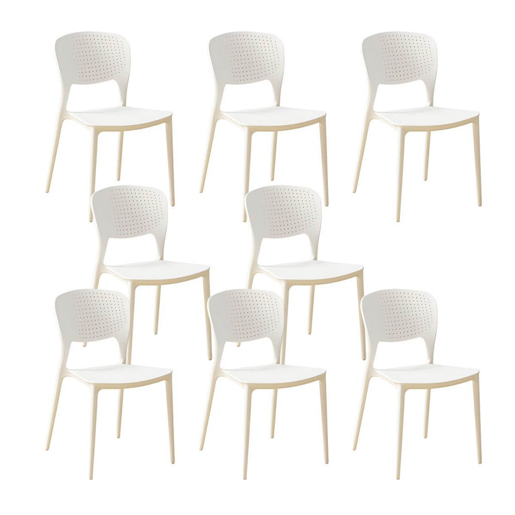 Stackable Scandinavian style plastic and acrylic side chair for dining room