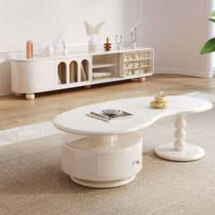 Modern Creative White Coffee Table with Storage