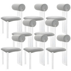 Contemporary Upholstered Dining Chair with Acrylic Frame for Kitchen Dining Chairs