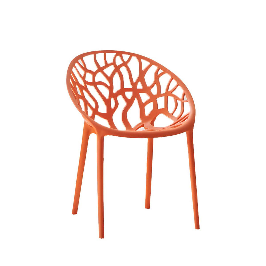 Scandinavian style sloped arm chair made of plastic and acrylic, ideal for kitchen and dining areas