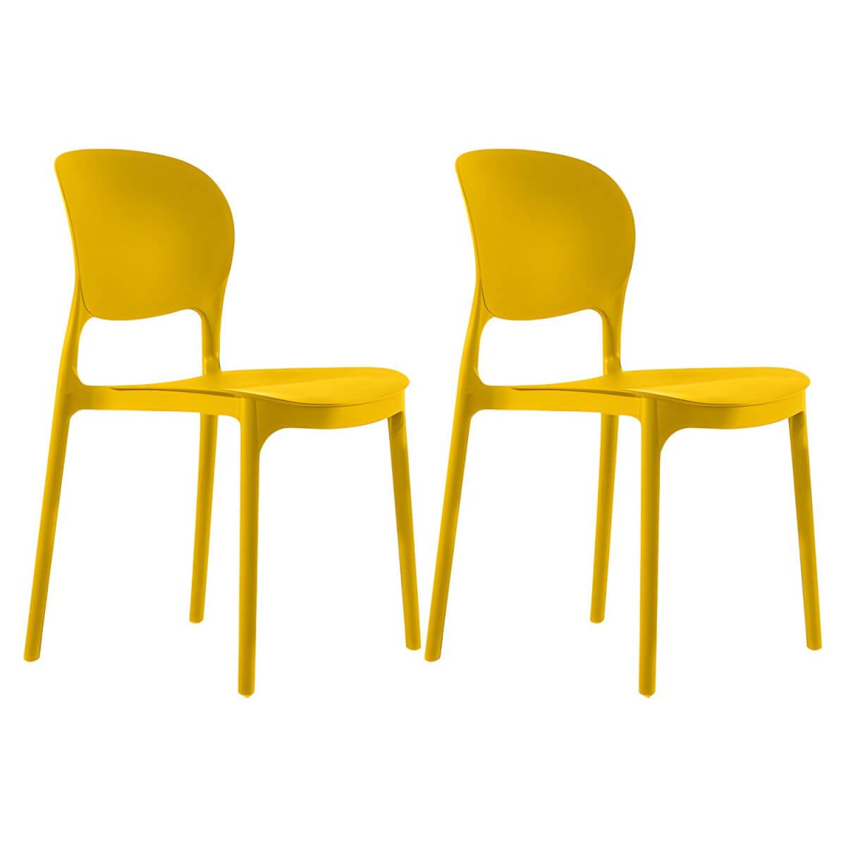 Stackable modern side chair with low back made of plastic and acrylic, perfect for contemporary dining