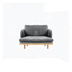Modern polyester sofa settee with recessed arms and tight back, ideal for living room seating