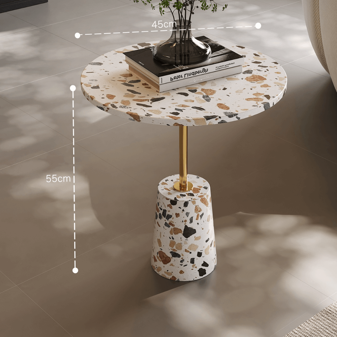 Raffinierter 45cm Terrazzo-Akzenttisch - Ideal für Deko und einfache Platzierung Zweitbild