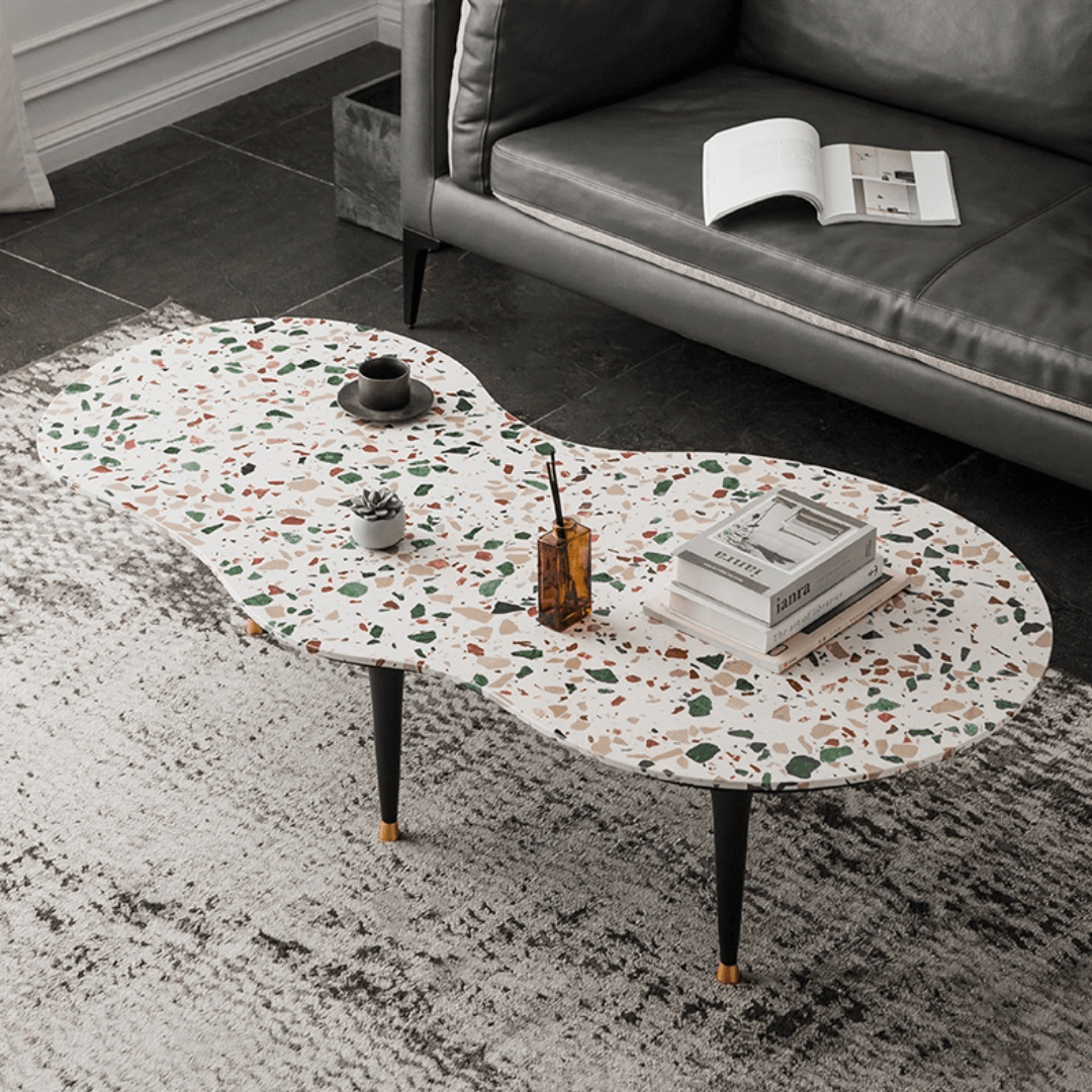 Terrazzo coffee table with contemporary design, perfect for small homes and chic office spaces Imagen principal del producto