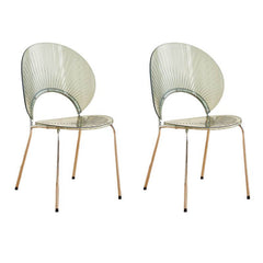 Scandinavian Style Stackable Plastic & Acrylic Side Chair with Silver Legs Dining Chairs