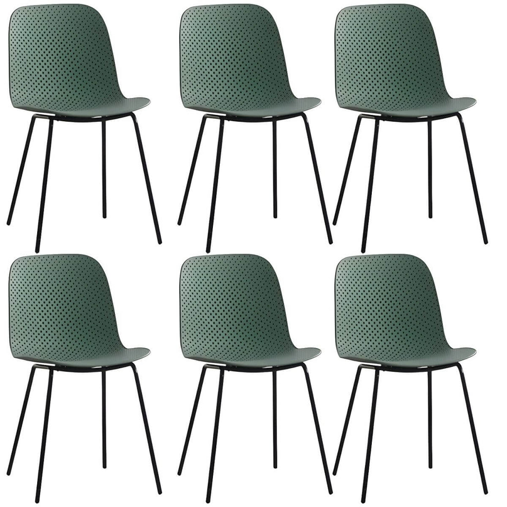 Scandinavian stackable kitchen chair with plastic and acrylic seat and metal legs