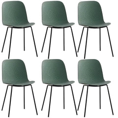 Scandinavian Stackable Plastic & Acrylic Kitchen & Dining Chair with Metal Legs Dining Chairs