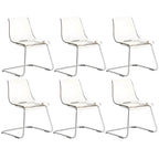 Scandinavian style plastic and acrylic dining side chair with silver legs, non-upholstered design