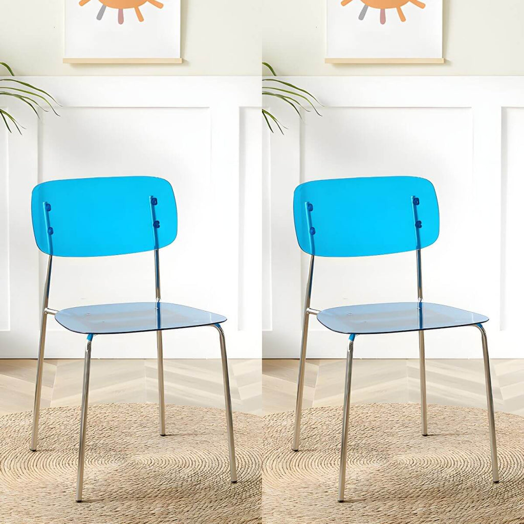Transparent acrylic dining chair with modern design, perfect for living room and kitchen seating