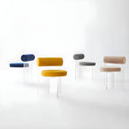 Acrylic contemporary dining chair with solid back, perfect for modern dining rooms