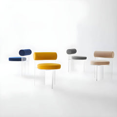 Contemporary Solid Back Dining Chair Acrylic Side Chair for Dining Room Dining Chairs