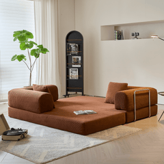 78.7'' Compress Upholstered Convertible Sofa Bed with Corduroy Fabric