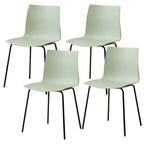 Modern plastic and acrylic side chair with metal legs, ideal for kitchen and dining rooms