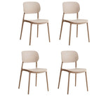Stackable Scandinavian style plastic and acrylic side chair with low back for dining
