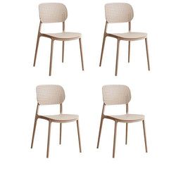 Scandinavian Style Stackable Plastic & Acrylic Side Chair with Low Back Dining Chairs
