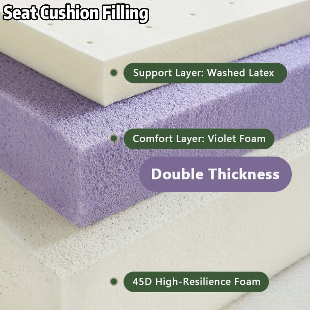 Green chenille big comfy couch with adjustable headrest and water-resistant fabric