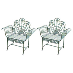 Metal Outdoor Dining Chair Classic Style Water Resistant in Green Patio Dining Chairs