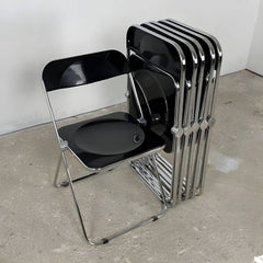 Contemporary Acrylic Open Back Folding Armless Chair for Dining Room Dining Chairs