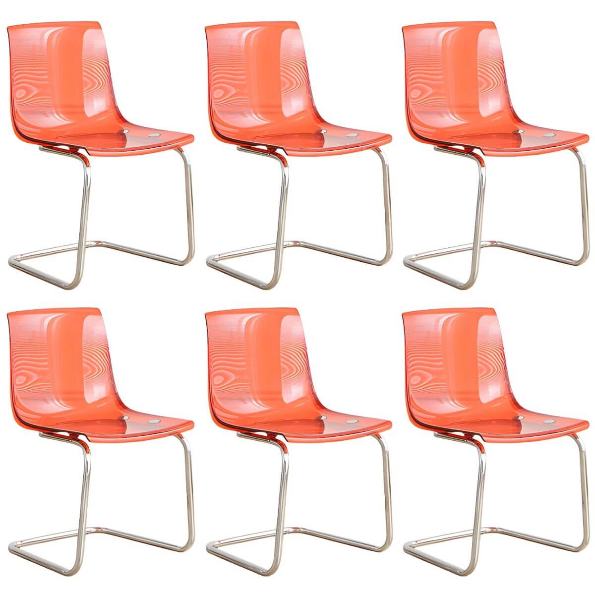 Scandinavian style plastic and acrylic non-upholstered side dining chair