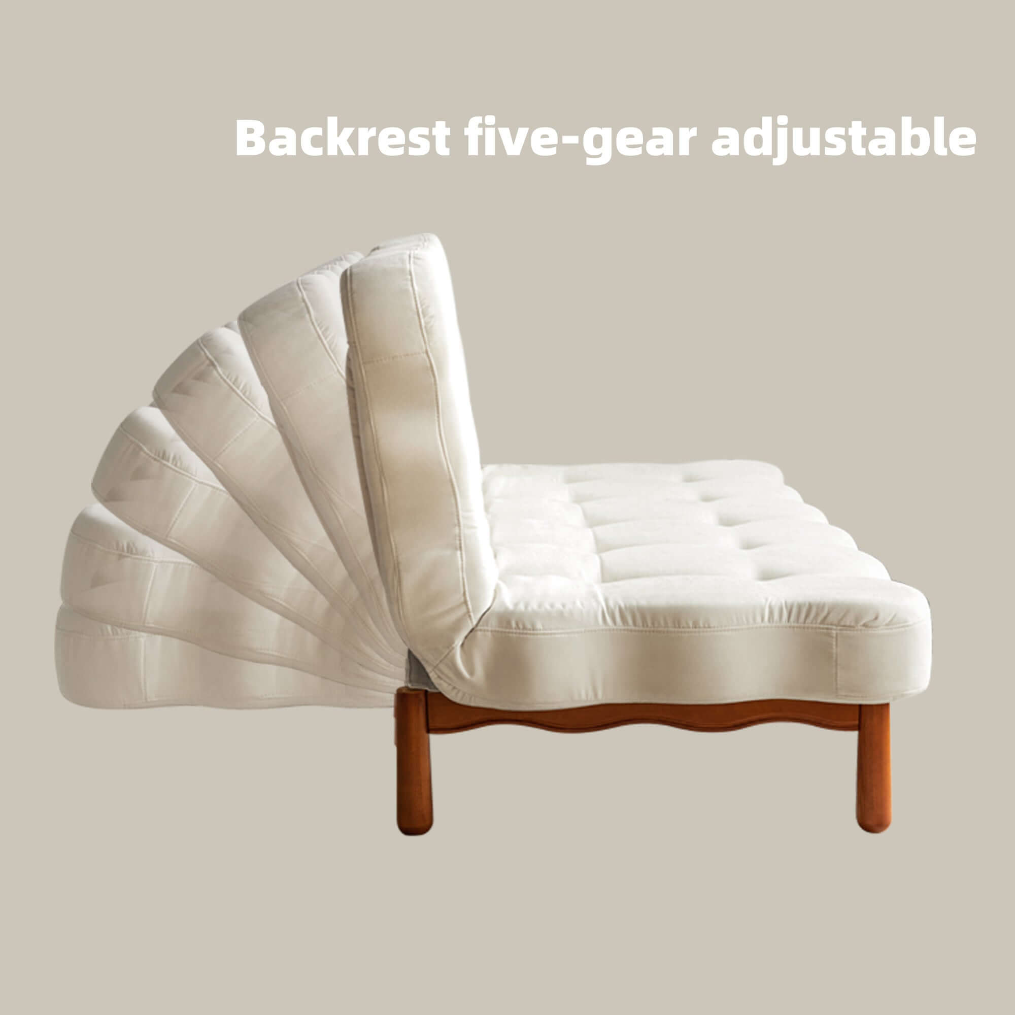 Beige modern convertible sleeper sofa bed with romantic design, perfect for small spaces