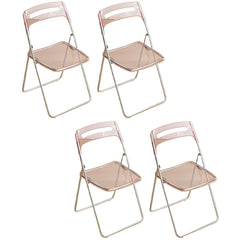 Collapsible Open Back Side Chair with Plastic & Acrylic Material - Modern Kitchen & Dining Dining Chairs