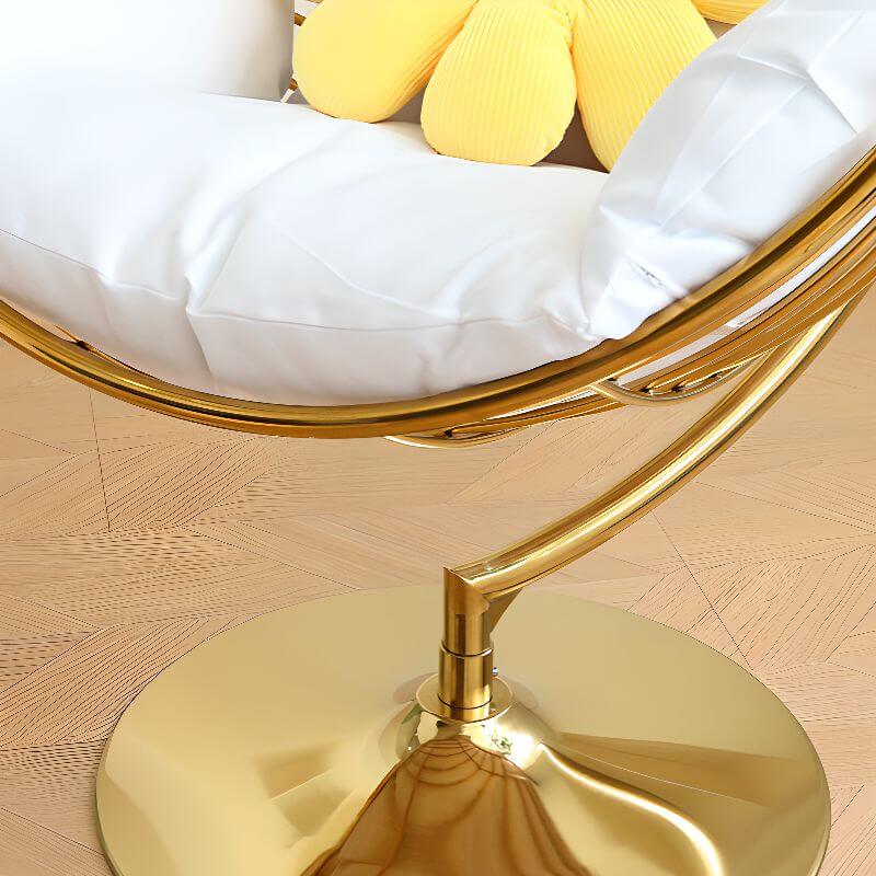 Silver and Aurous stainless alloy porch swing with stand, cushions, and chain for outdoor comfort