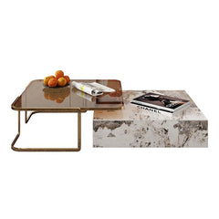 Rectangular Coffee Table Combination with 2 Drawers
